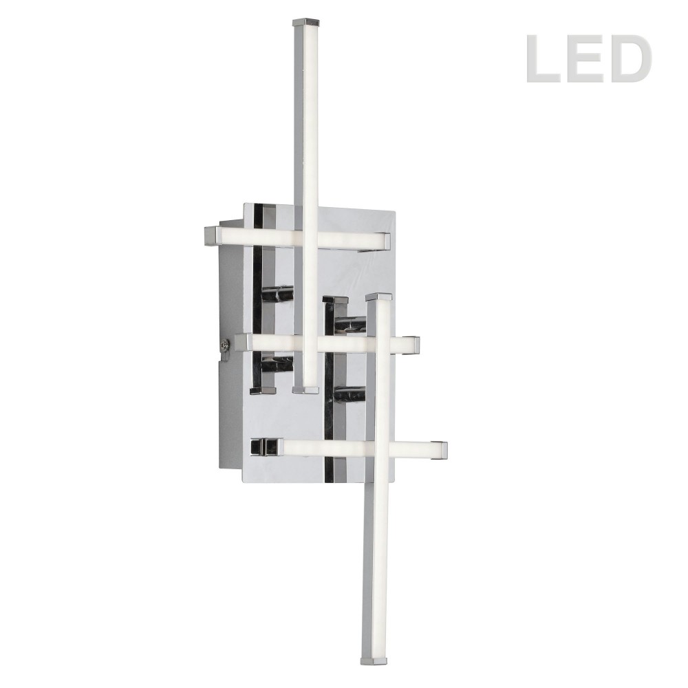 5 Light LED Wall Sconce, Polished Chrome Finish