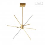 46W LED Aged Brass Pendant with White Acrylic Diffuser