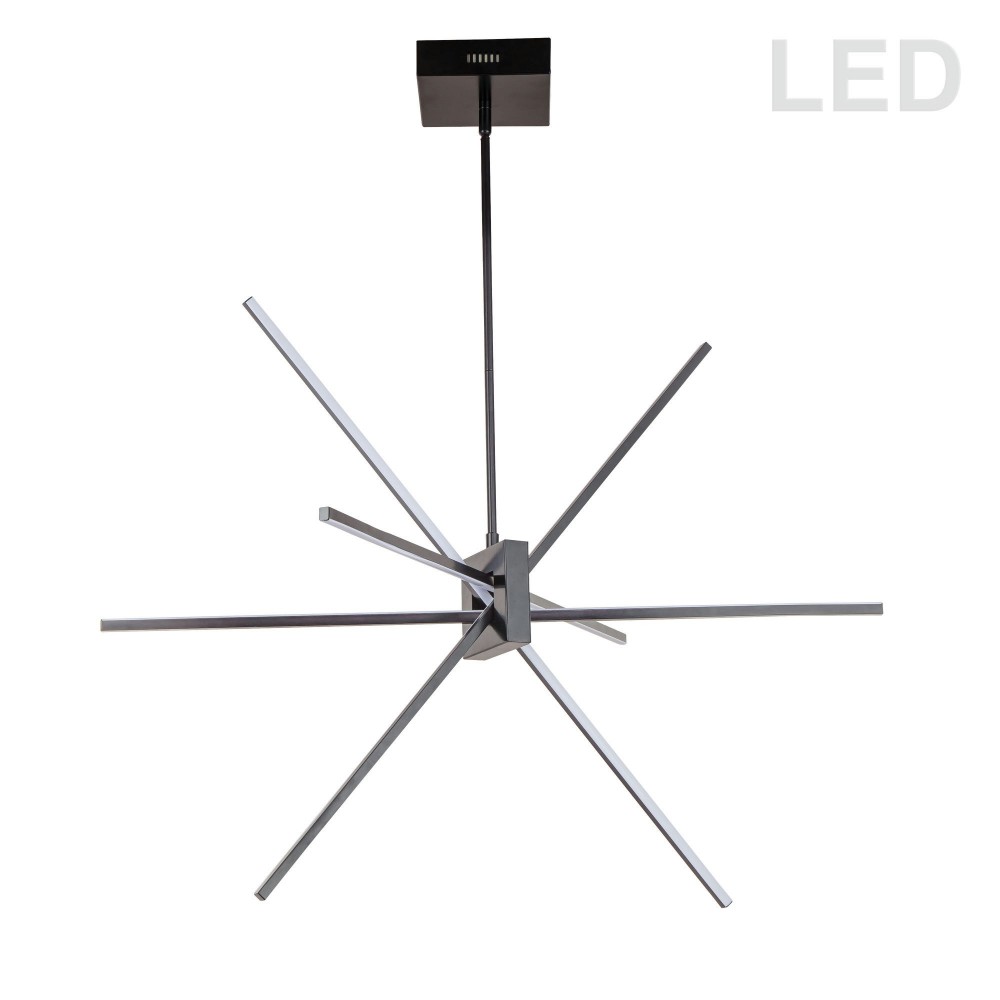 46W LED Pendant Matte Black with White Acrylic Diffuser