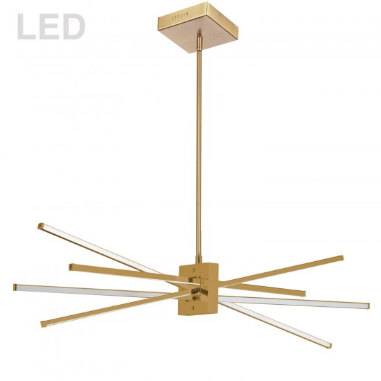 Summit 46W Horizontal Pendant, Aged Brass with White Diffuser