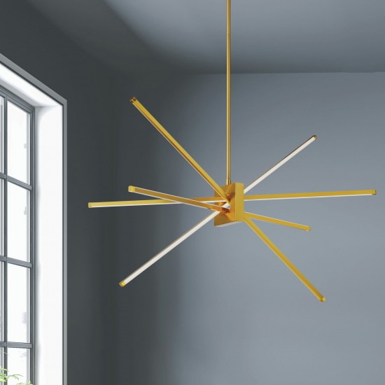 Summit 46W Horizontal Pendant, Aged Brass with White Diffuser