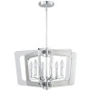 6 Light Chandelier, Polished Chrome Finish with Chrome and Clear Acrylic Arms