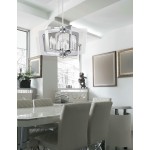 6 Light Chandelier, Polished Chrome Finish with Chrome and Clear Acrylic Arms