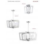 6 Light Chandelier, Polished Chrome Finish with Chrome and Clear Acrylic Arms