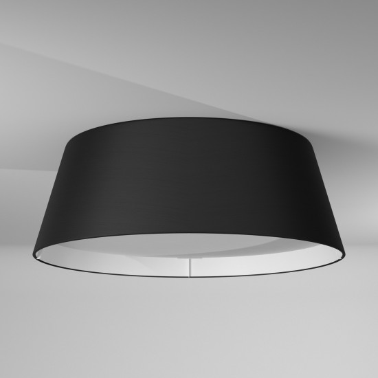 LED Flush Mount, Tapered Drum Shade, Black