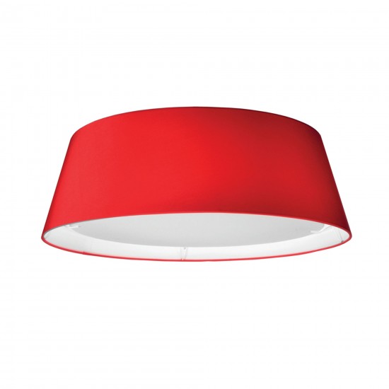 LED Flush Mount, Tapered Drum Shade, Red