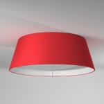 LED Flush Mount, Tapered Drum Shade, Red