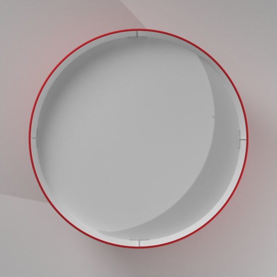 LED Flush Mount, Tapered Drum Shade, Red