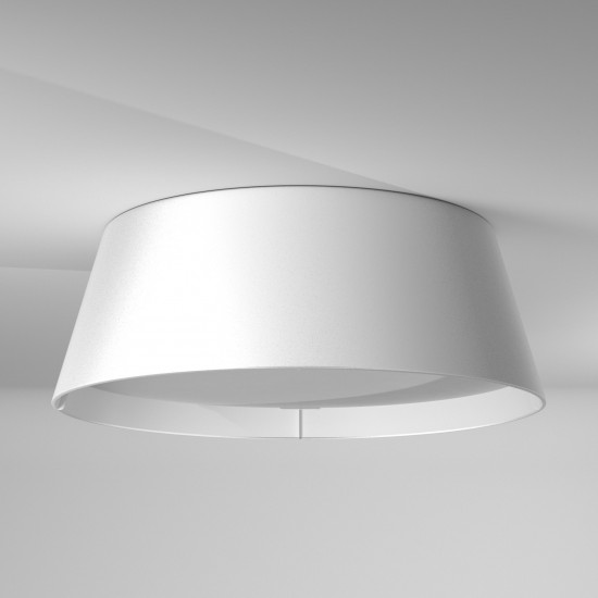 LED Flush Mount, Tapered Drum Shade, White