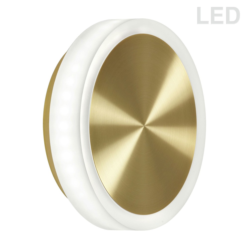 12W Aged Brass Wall Sconce w/ Frosted Acrylic Diffuser