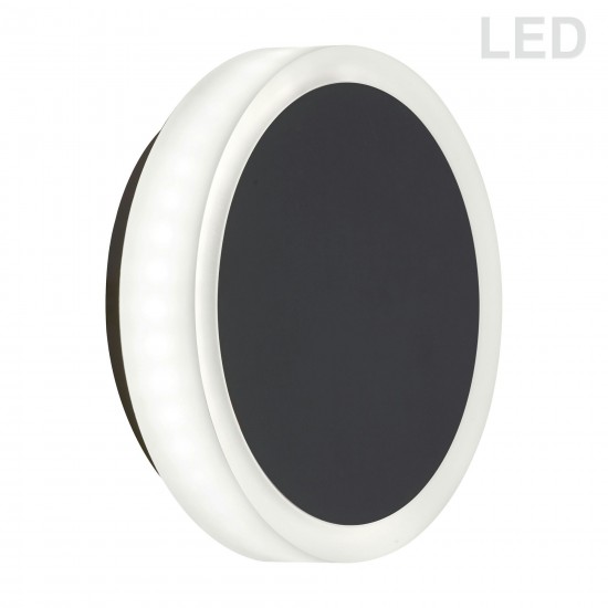 12W Matte Black Wall Sconce w/ Frosted Acrylic Diffuser