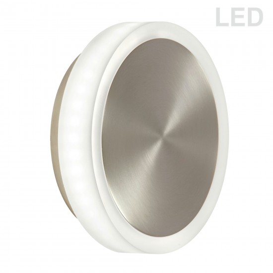 12W Satin Chrome Wall Sconce w/ Frosted Acrylic Diffuser