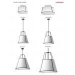 1 Light Trapezoid Pendant Black White Shade with 790 Diffuser