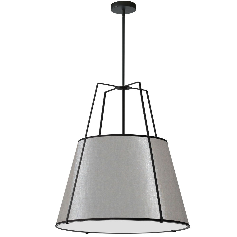 3 Light Trapezoid Pendant Black Grey Shade with 790 Diffuser