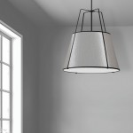 3 Light Trapezoid Pendant Black Grey Shade with 790 Diffuser