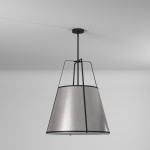 3 Light Trapezoid Pendant Black Grey Shade with 790 Diffuser