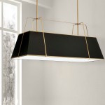 4 Light Horizontal Chandelier Gold/Black Shade w/ White Fabric Diffuser