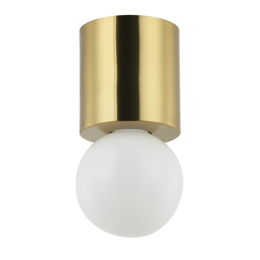 Aged Brass Flush Mount Above Bulb