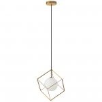 1 Light Halogen Pendant Gold Finish