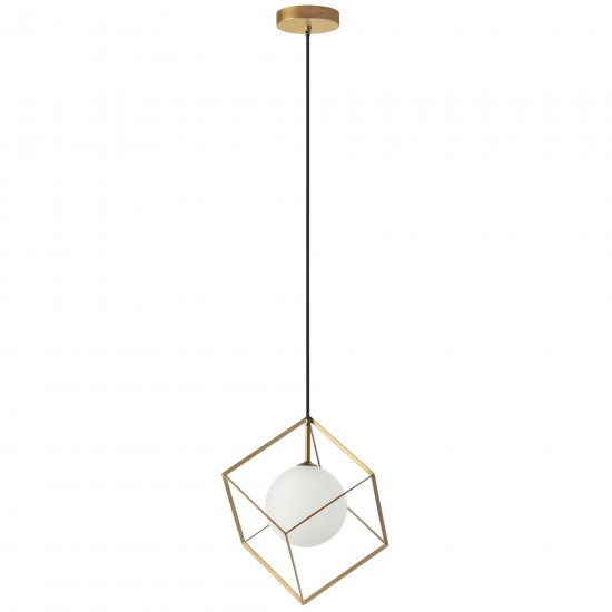 1 Light Halogen Pendant Gold Finish