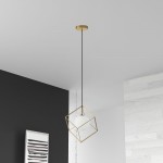 1 Light Halogen Pendant Gold Finish