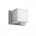 1 Light Vanity, Polished Chrome, Frosted White Glass Shade