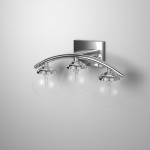 3 Light Vanity, Polished Chrome Finish with Clear Glass