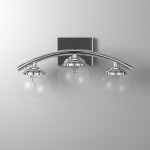 3 Light Vanity, Polished Chrome Finish with Clear Glass