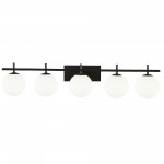 5 Light Halogen Vanity, Matte Black