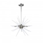 6 Light Incandescent Pendant, Polished Chrome Finish with Clear Acrylic Spikes