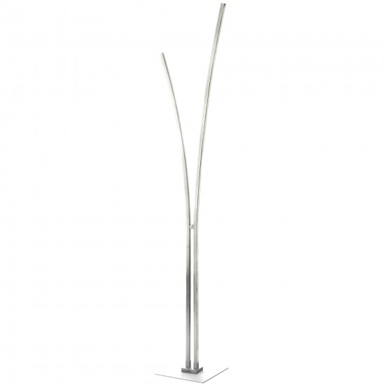 34W Floor Lamp, Silver with White Acrylic Diffuser