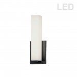 12W Matte Black Vanity Light w/ White Glass