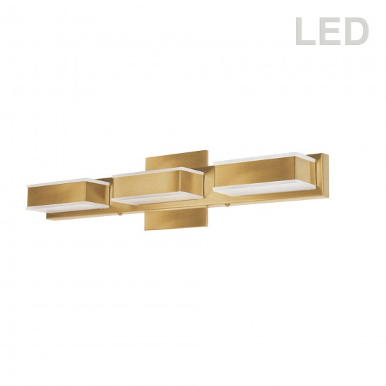 3 Light LED Wall Vanity Gold Finish