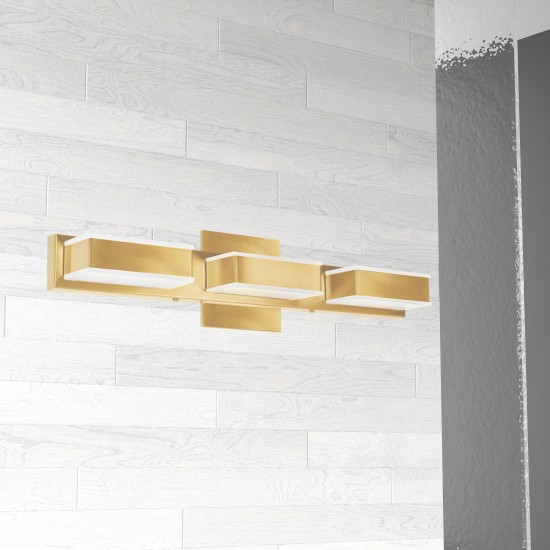 3 Light LED Wall Vanity Gold Finish