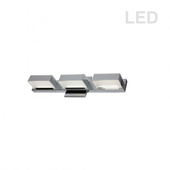 3 Light LED Wall Vanity, Polished Chrome Finish