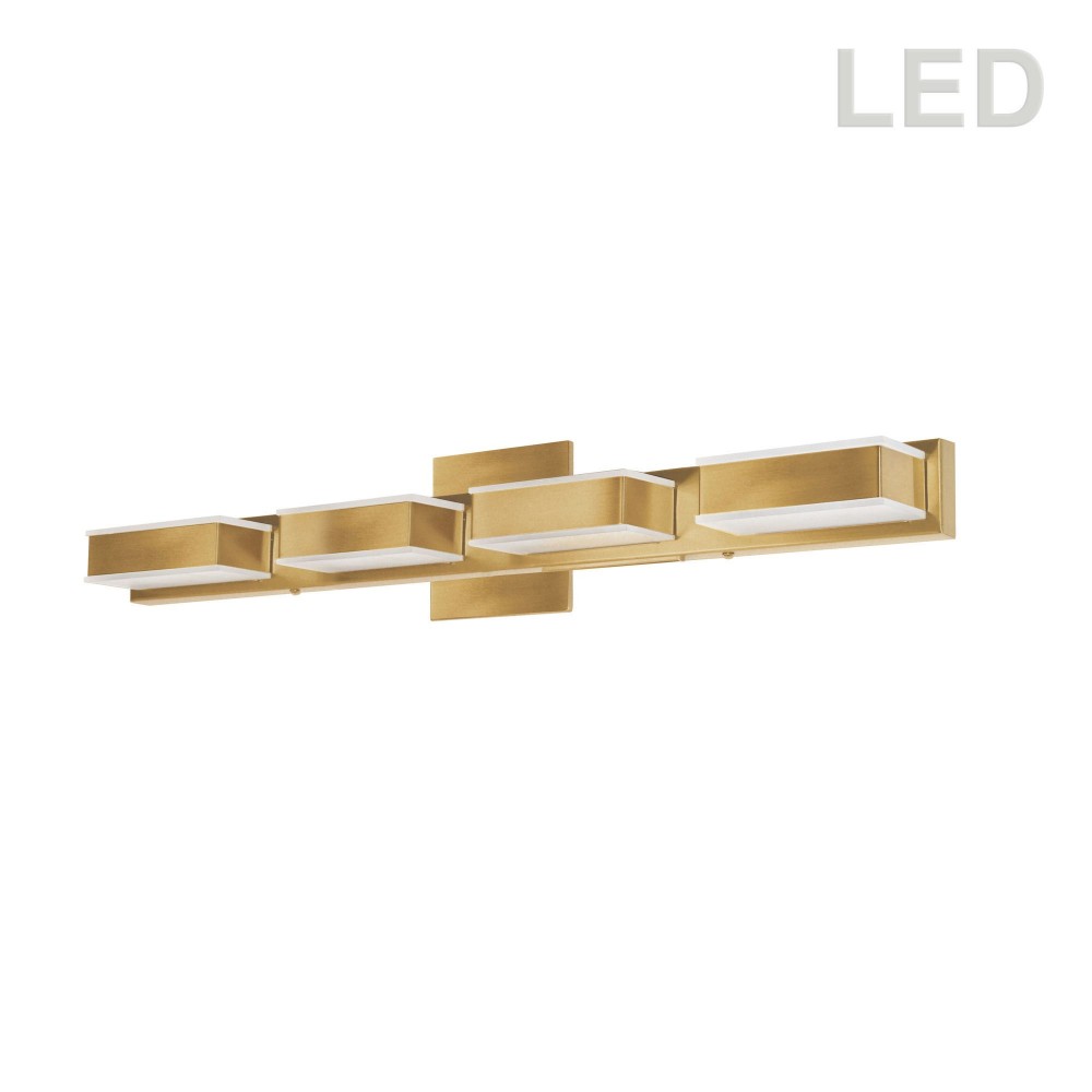 4 Light LED Wall Vanity Gold Finish