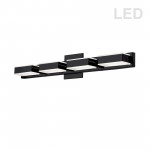 4 Light LED Wall Vanity, Matte Black Finish