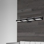 4 Light LED Wall Vanity, Matte Black Finish