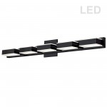 5 Light LED Wall Vanity, Matte Black Finish