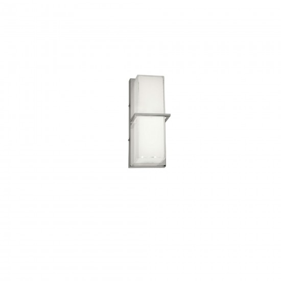 LED Wall Sconce Polished Chrome White Cased Glass