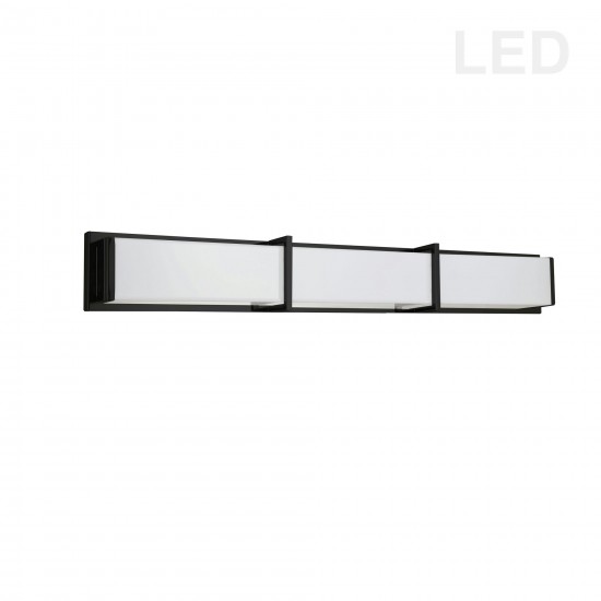 50W Matte Black Vanity Light w/ White Acrylic Diffuser