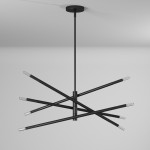 8 Light Incandescent Pendant, Matte Black