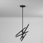 8 Light Incandescent Pendant, Matte Black