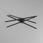 8 Light Incandescent Pendant, Matte Black