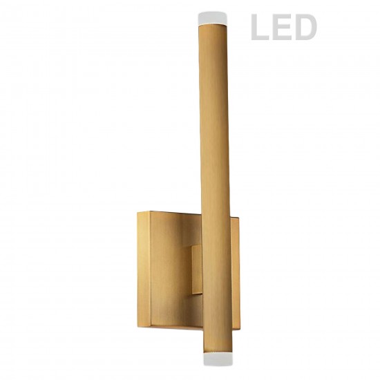 10W Wall Sconce, Aged Brass with White Acrylic Diffuser