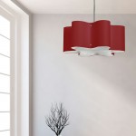 Zulu 3 Light Zulu Pendant with Red Shade,Polished Chrome Finish, ZUL-203-PC-RD