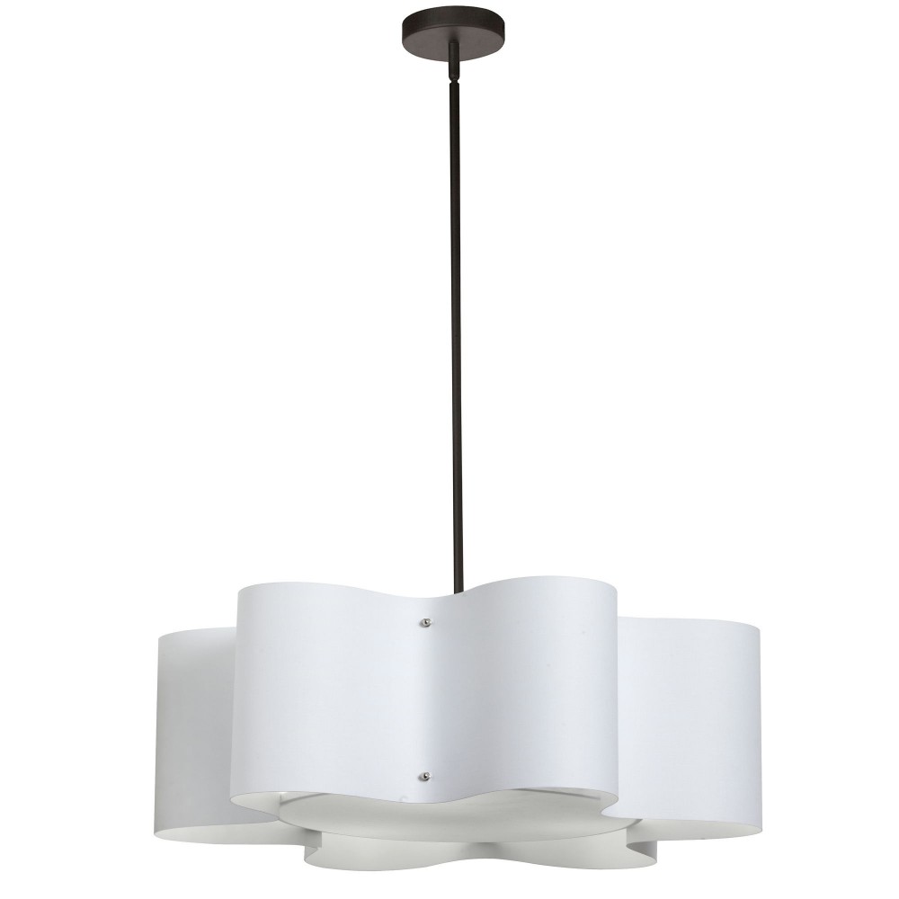 3 Light Wave Drum Pendant, JTone White with 195F Diffuser