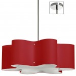 Zulu 3 Light Zulu Pendant with Red Shade,Polished Chrome Finish, ZUL-243-PC-RD