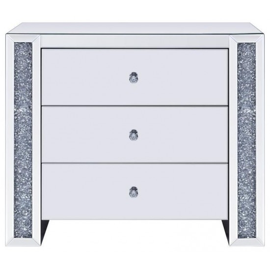 ACME Noralie Console Table, Mirrored & Faux Diamonds