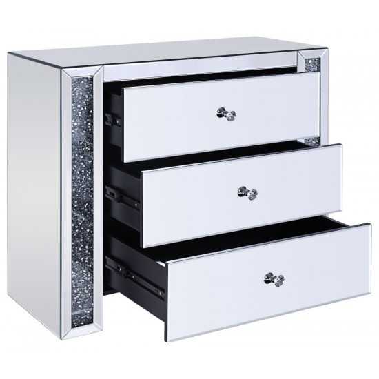 ACME Noralie Console Table, Mirrored & Faux Diamonds